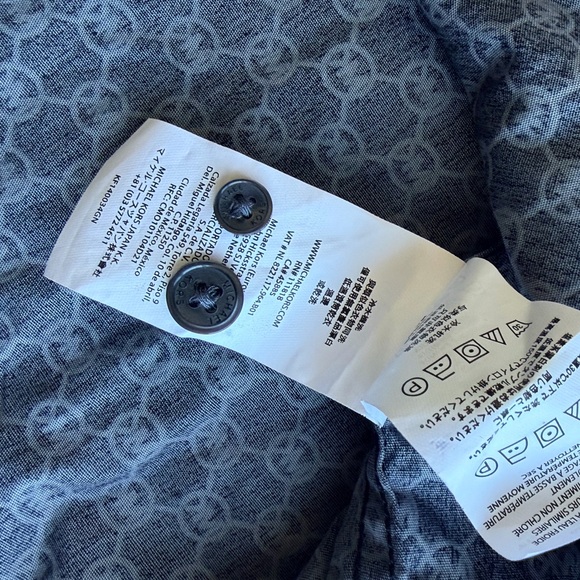 Michael Kors Navy Geometric Button Down Shirt - Picture 5 of 12